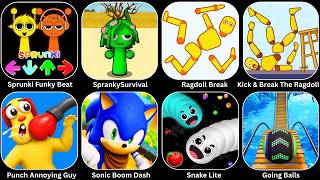 Sprunki Funky Beat,SprankySurvival,Kick&Break The Ragdoll,Punch Annoying Guy,Snake Lite,Going Balls. screenshot 3