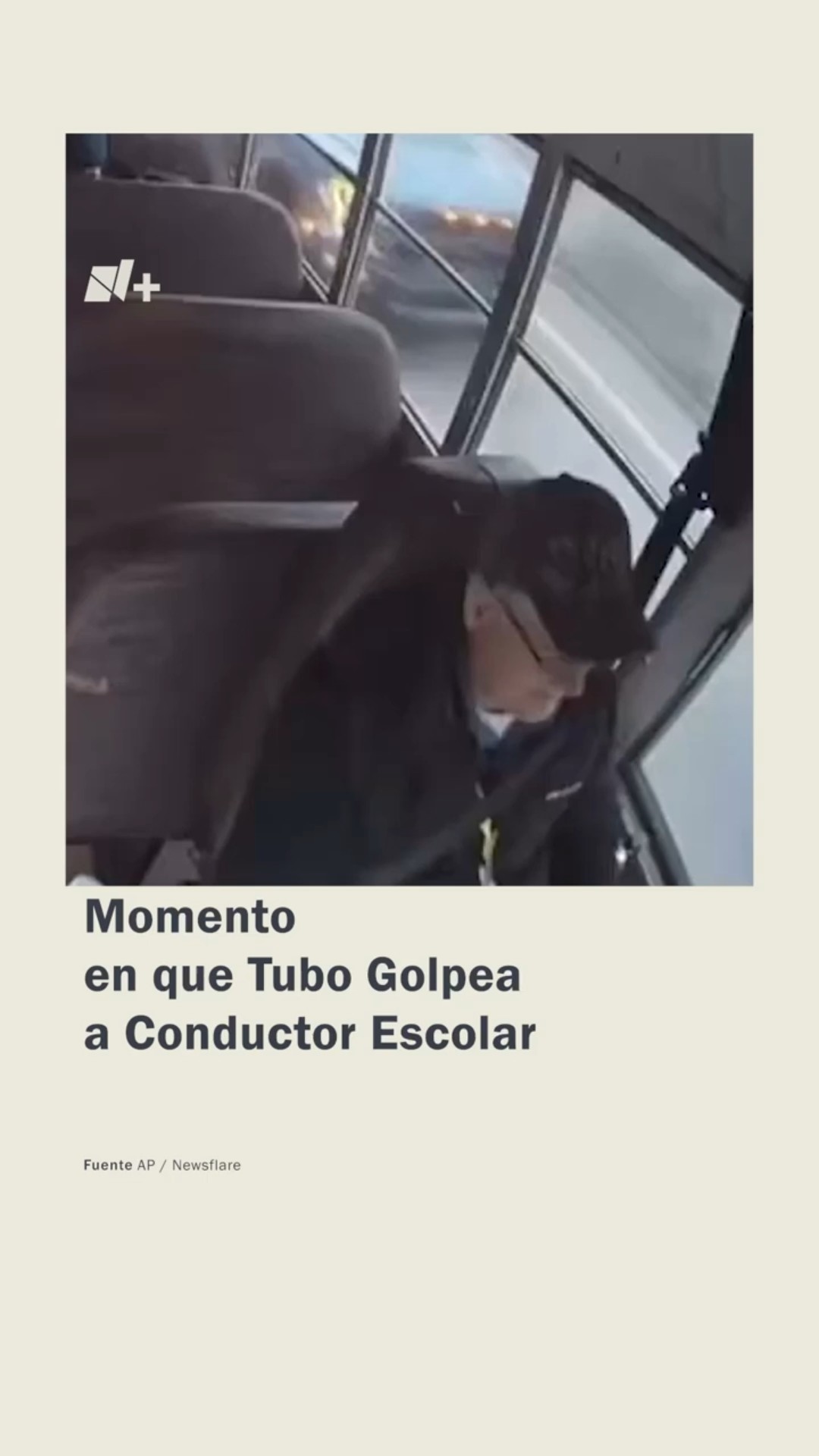 Momento en el que tubo golpea a conductor de autobús escolar #nmas #shorts