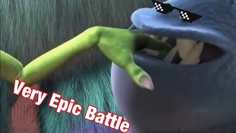 Mike Wazowki getting Bitten by Slug Monster Duel of Fates