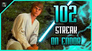Star Wars Battlefront 2 | Luke Skywalker 102 Killstreak on Endor