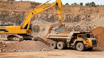 Komatsu PC2000 Loading Belaz Trucks in Iron Ore Mine | Extreme Excavator Power