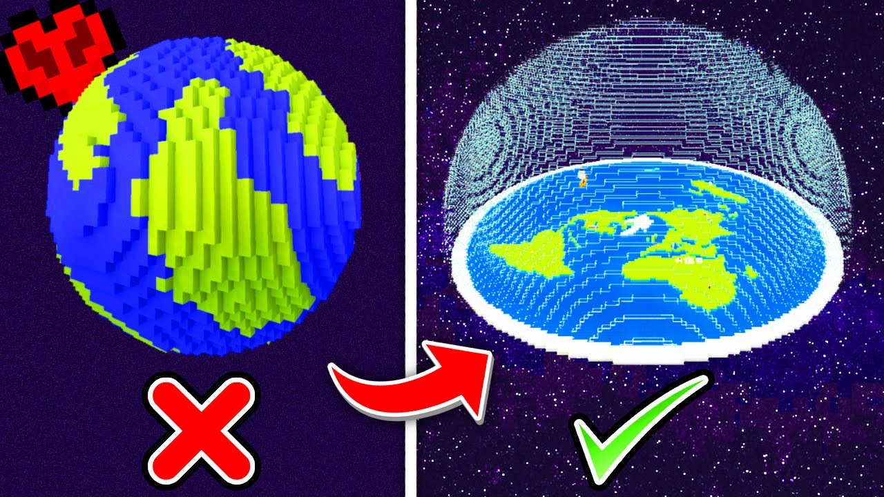 How I Made the Earth FLAT in Minecraft Hardcore! 