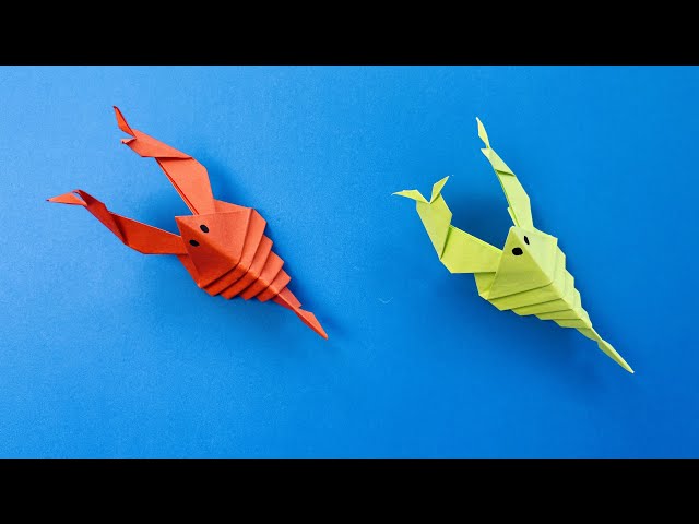 Moving paper lobster  Easy paper toys 