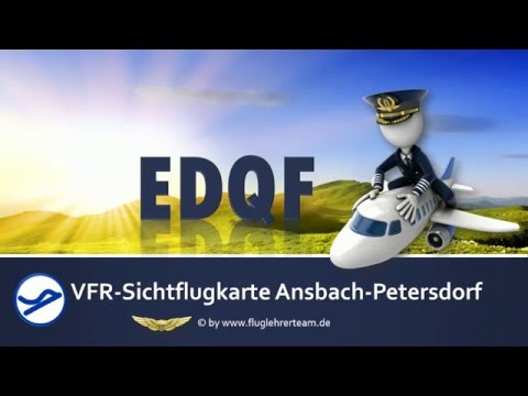 VFR Sichtflugkarte EDQF Flugplatz Ansbach-Petersdorf von www.fluglehrerteam.de