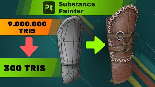 From High Poly to GameReady :  Baking Textures in Substance Painter  Blender 4.1  TimeLapse