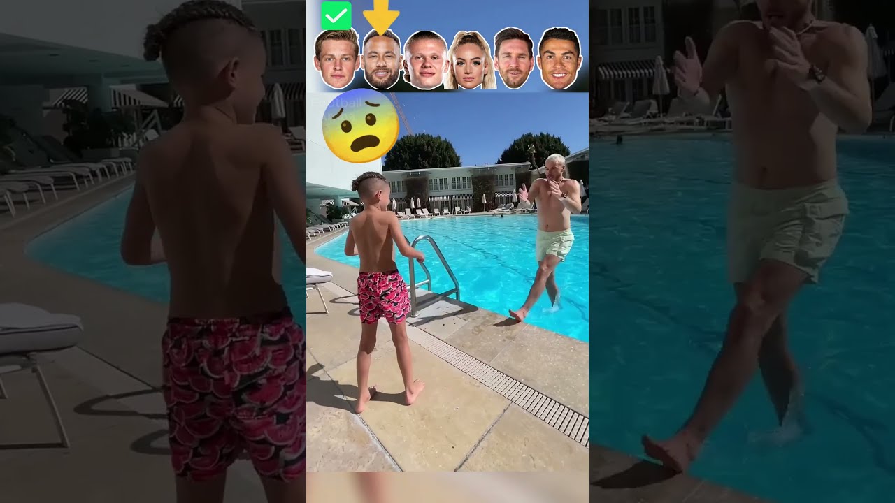 De Jong VS Neymar Haaland Lehmann Messi Ronaldo Fantastic Water Pool Moments 