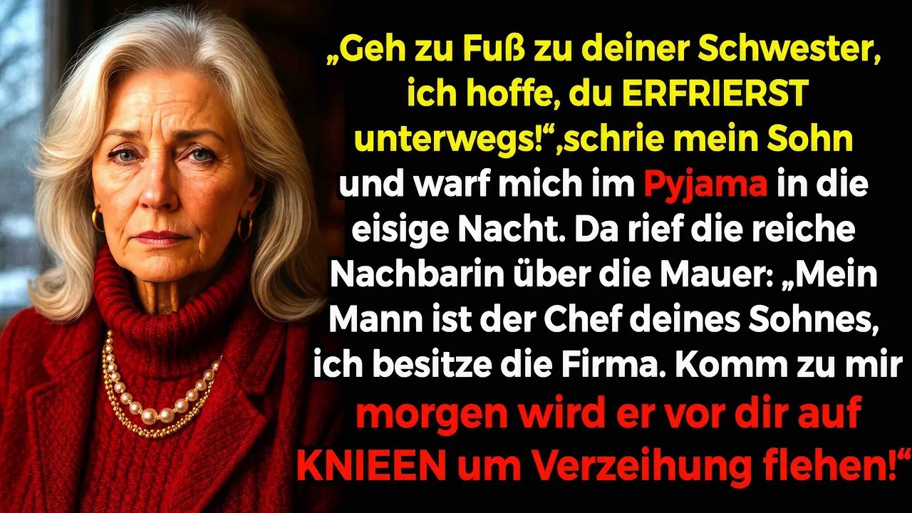 Mein Sohn warf mich in die Kälte, damit ich krank werde  Reiche Nachbarin Er verliert alles   !