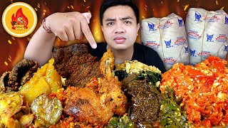 MUKBANG 2 BUNGKUS NASI PADANG PAKAI SEMUA LAUK AYAM GEPREK BENSU LEVEL 15