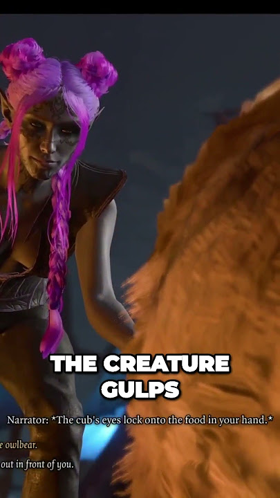 Starving cub devours its first meal in ages heartwarming rescue #baldursgate3 #shorts