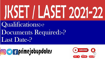 JKSET/LASET 2021-22 || JKSET online application form ||