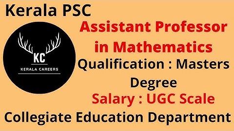 Assistant Professor in Mathematics for Collegiate Education Dept in Kerala PSC @KERALACAREERS