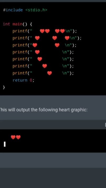 I LOVE YOU program in c language ️ #shorts #viralshorts - YouTube