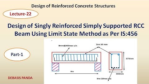 Design Of Singly Reinforced Simply Supported RCC Beam Using LSM as Per IS:456| PART-1| LEC-22|RCC|