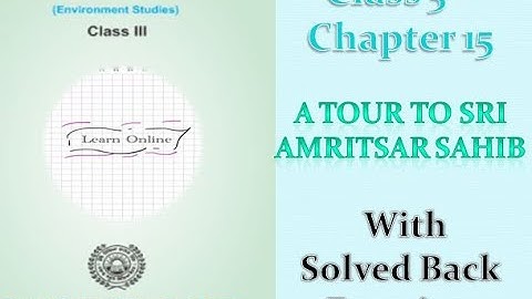|Class 3rd|EVS|PSEB|Chapter 15 [A Tour To Sri Amritsar Sahib]