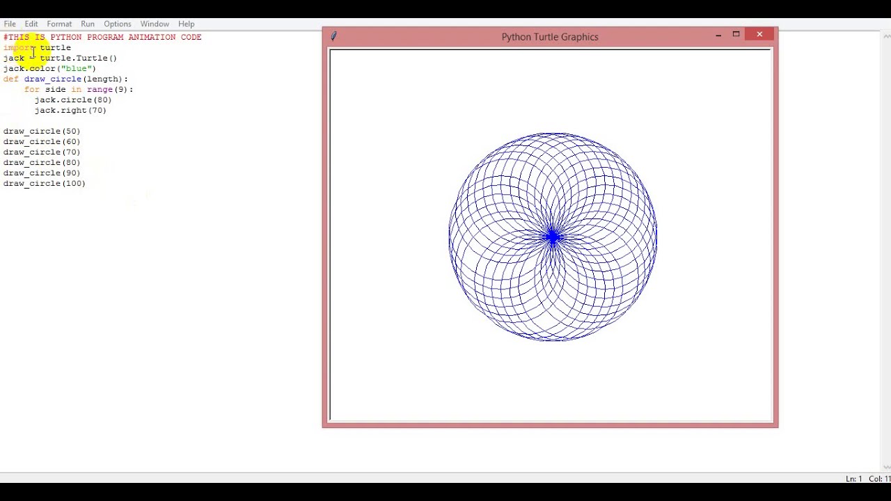 PYTHON PROGRAM ANIMATION DRAW - YouTube
