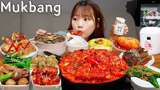 Sub)Real Mukbang- الاحتفال بالمليون، وجبتي المنزلية الكورية المفضلة 🍱 (13 طبقًا جانبيًا) ASMR