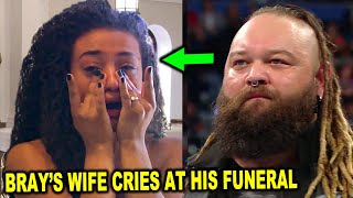 Bray Wyatt's Wife Cries at His Funeral as WWE & AEW Wrestlers Attend  Service - WWE News 