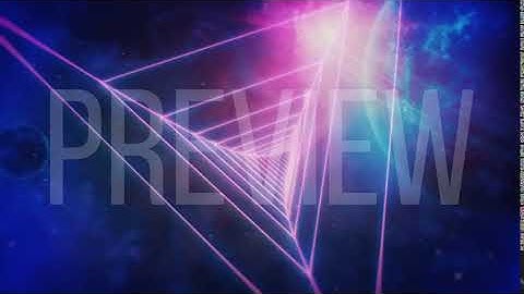Retro Space Flight Through Pink Triangular Grid Tunnel and Distant Planets (Animated Background)