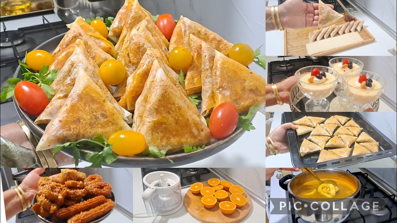 شهيوات رمضان 🌙 بريوات بالخضار والكفتة صوبة بالفواكه البحر ما نسيتش ليكم التحلية ولا اروع 👌🏼