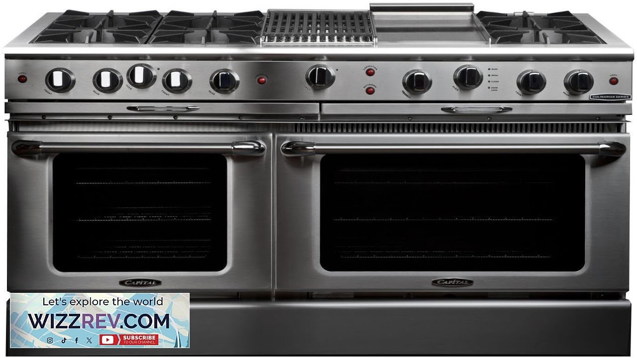 Capital Cooking 60" Gas Range 6 Open Burners 24" Griddle 8 cu.