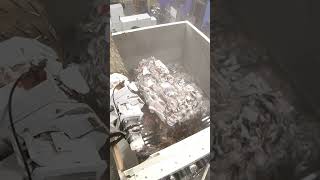 Watch It Shred! Broken Bales of Cardboard #recycling #shreddingmachine #industrialshredder