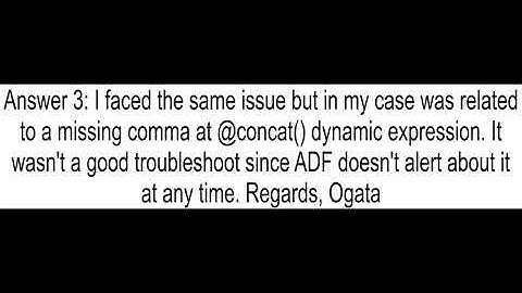 Azure Data Factory ADF Failed to run Pipeline Bad Request