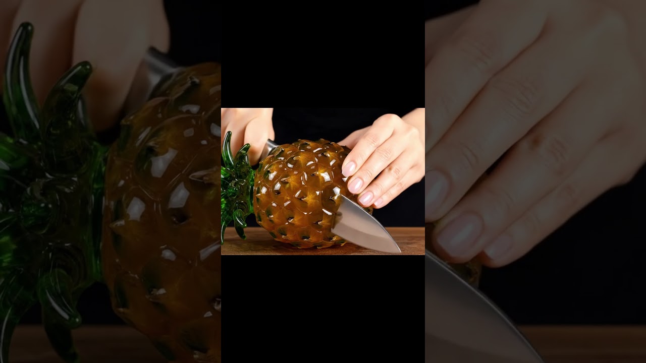 POV: You slice a glass pineapple and it sounds like heaven 🎧✨