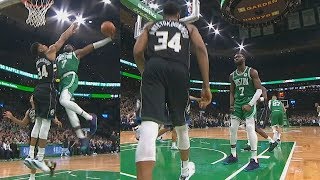 Giannis Gets Taunted By Jaylen Brown After Getting Dunked On Celtics Vs Bucks
