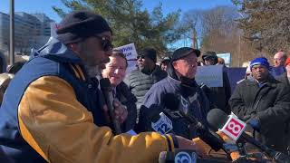 Government employees rally at West Haven Veterans Affairs office to protest mass layoffs under DOGE