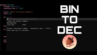 FORTRAN │ Convert a Binary number to a Decimal number