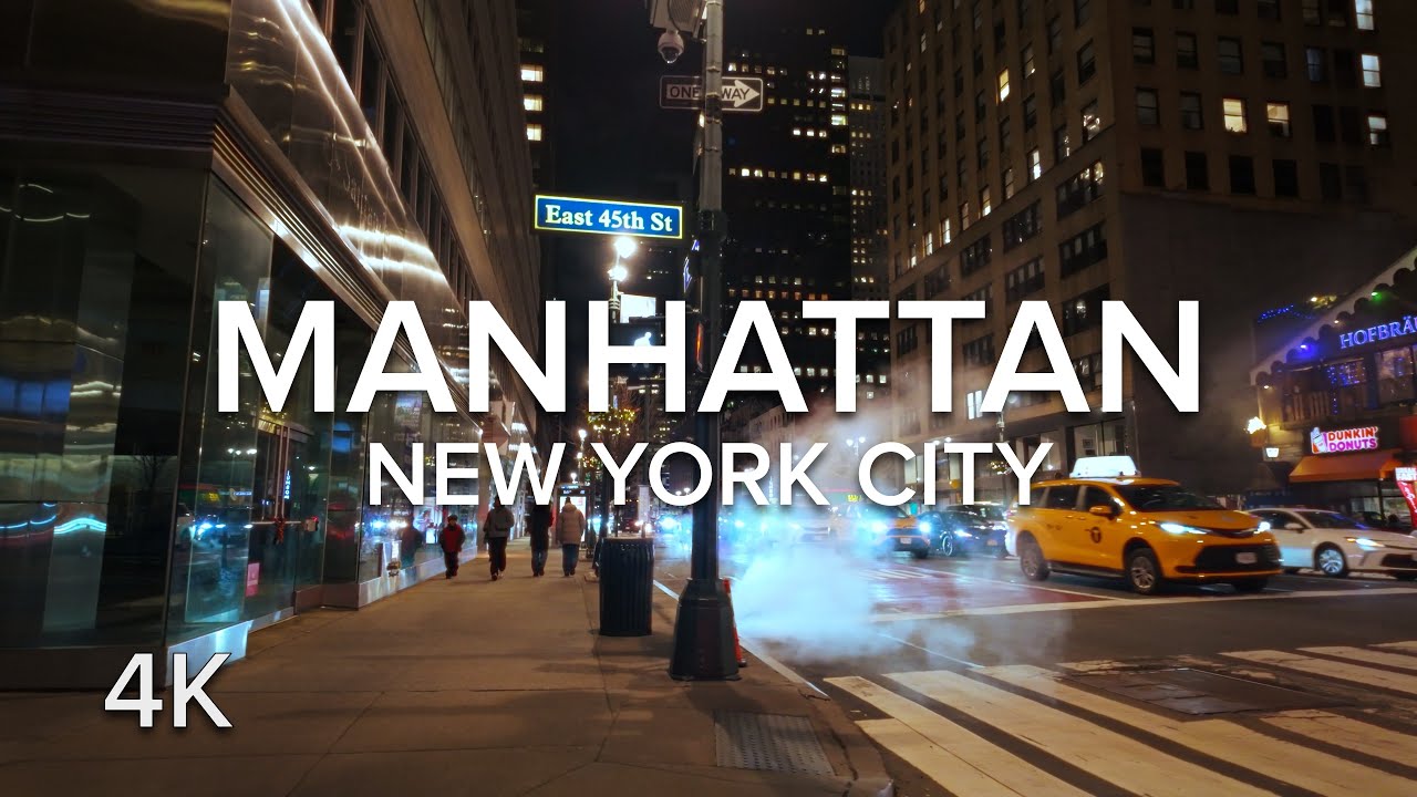 walking in Midtown East under 0°C at night to feel the brisk - NYC walkthrough