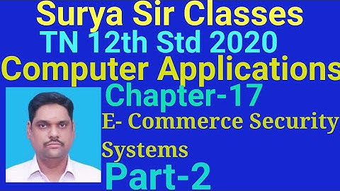 12th std Computer Applications Chapter 17 E-Commerce Security Systems Part 2