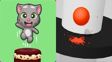 Talking Tom Cake Jump  vs Helix Jump
