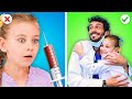 ¡INCREÍBLES TRUCOS PARA PADRES EN EL HOSPITAL! || Buen Doctor VS Mal Doctor, Trucos de Vida