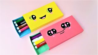 How to make a paper pencil box/ DIY paper pencil box idea /Easy Paper Crafts 777