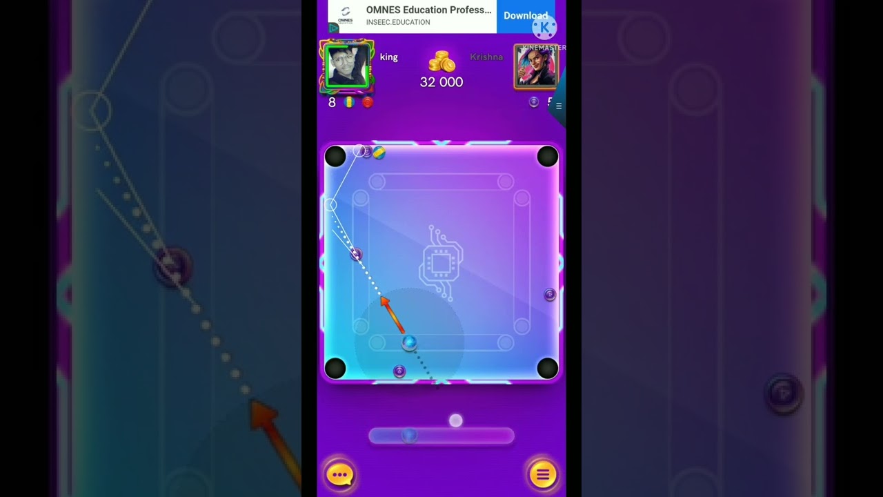 ⭐ Carrom Pool ⚡Impossible Indirect shots 🔥Gameplay 😱 Cyber city table 160k🔥