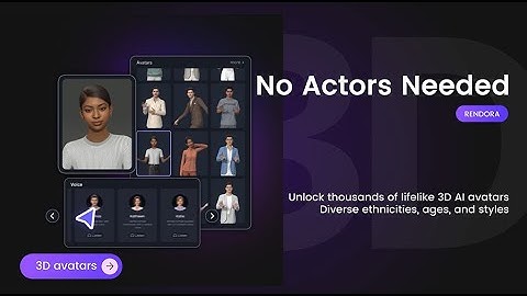 Rendora Key Features | Create 3D Videos with AI Avatars