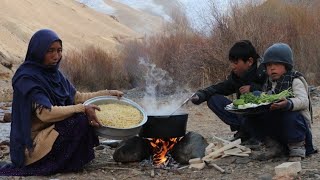 Cooking in the cold weather of Village in Afghanistan  | Cold winter | Cooking Macaroni Village food