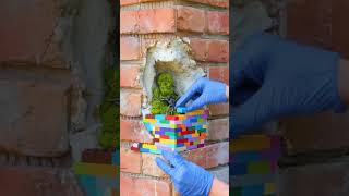 Cómo reparar la pared de ladrillos rota con Lego 🧱 #shorts #reparación