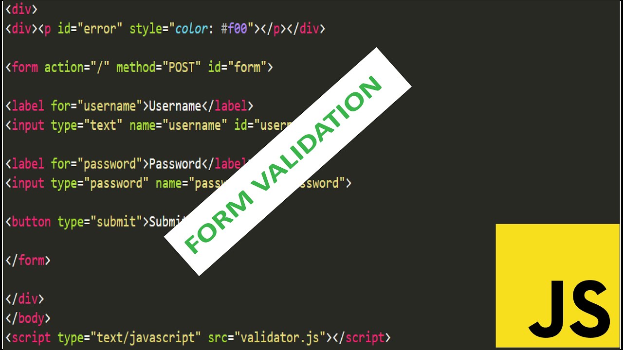 Javascript form validation tutorial - YouTube