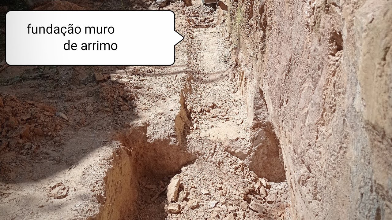 Muro de arrimo (parte 1) fundação.