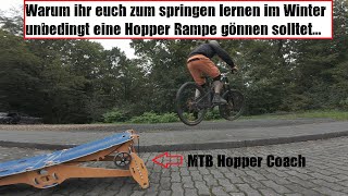 MTB riding technique: The hopper ramp is a great training device for learning to jump with an MTB.