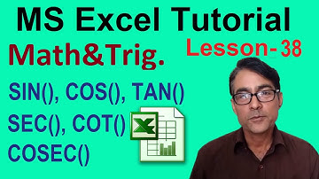 SIN, COS, TAN, COSEC, SEC, COT formula in ms excel | math and trig | ms excel for beginners 38