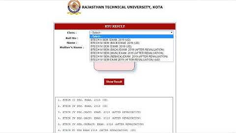 www.rtu.ac.in 2020 Result, RTU Semester Result 2nd 4th Semester Result 2020