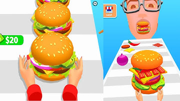 Burger stack runner gameplay All levels android,ios gameplay walkthrough @manozenspot