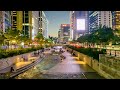 [4K] Evening Walk Seoul Cheonggyecheon Stream Dongdaemun to Gwanghwamun 서울 동대문역에서 광화문까지 청계천의 저녁 산책