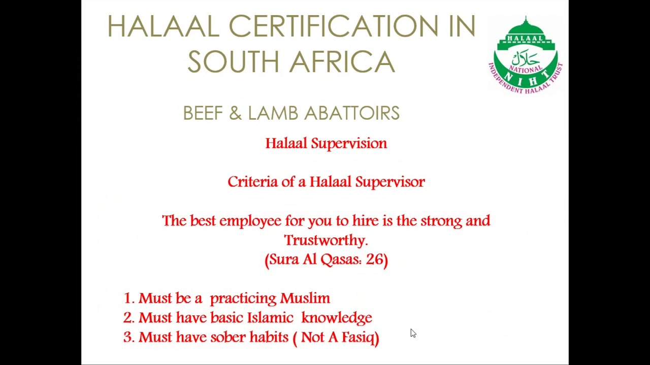 Halal Certification In South AfricaBeef Lamb Abattoirs YouTube