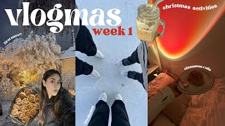 VLOGMAS WEEK 1 | ice skating, storytime, baking, haul \& christmas tree shopping