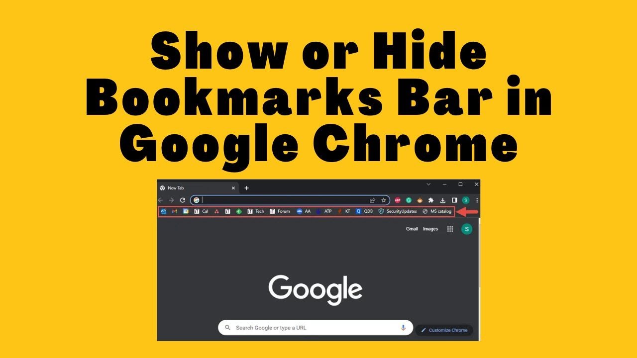 How To Show Hide Bookmarks Bar in Google Chrome YouTube