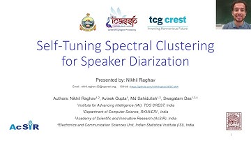 [ICASSP 2025] Self Tuning Spectral Clustering for Speaker Diarization (SC-pNA) | Speaker Diarization